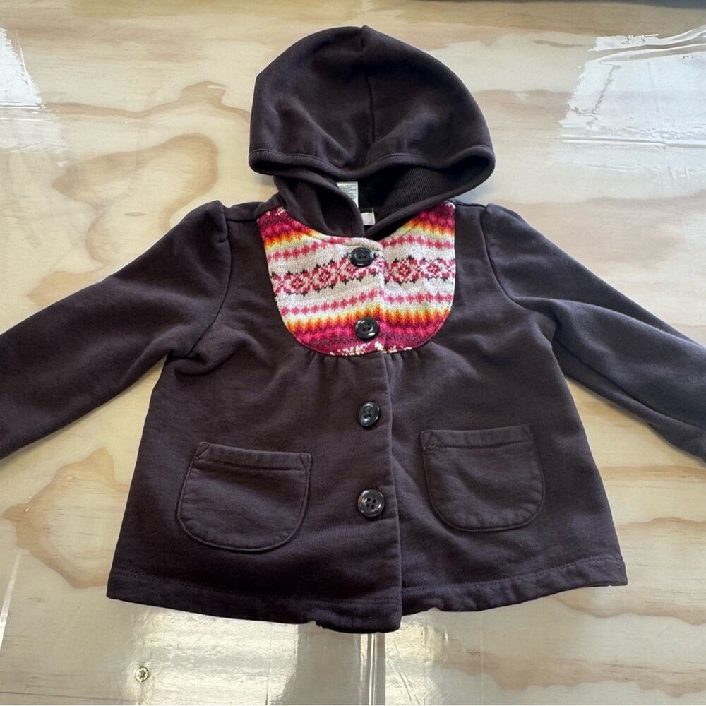 Janie‎ and Jack Girls 12-18M Knit Cotton Button Jacket Cardigan Brown